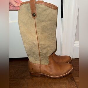 Frye Women's Tan Leather Heeled Boots